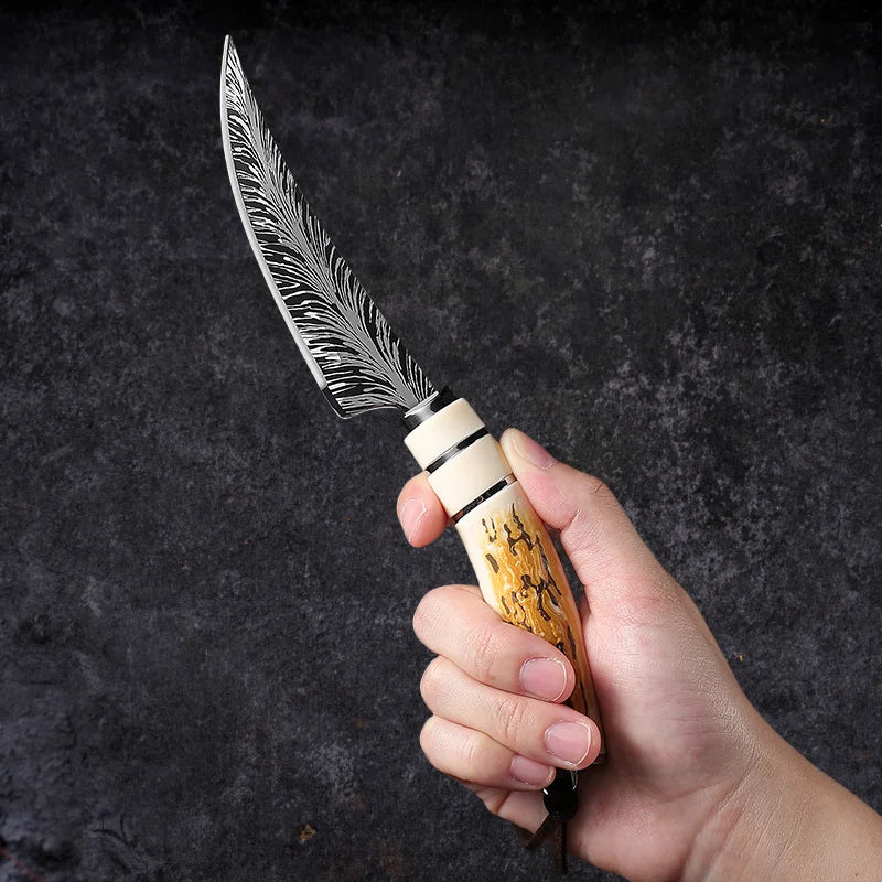 Damascus Curved Boning Knife – Sharp Stainless Steel & Gift Box Boning Knife Axl