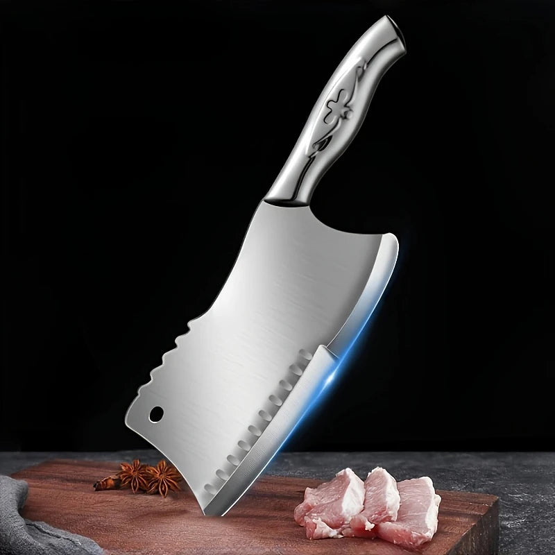 PLYS Meat Cleaver – Heavy Duty Stainless Steel Butcher Knife Meat Cleaver Knife Axl 1pcs B