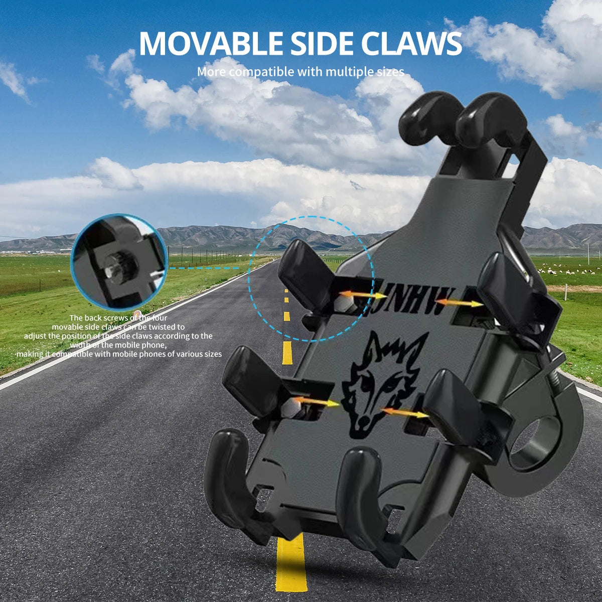 Octopus Motorcycle Bicycle Handlebar Phone Holder – 360° Rotating Handlebar Phone Mount Axl