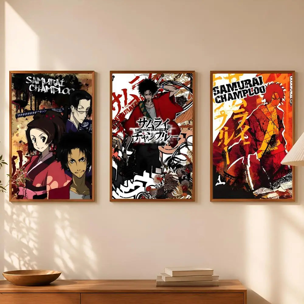 Samurai Champloo Anime Poster – Self-Stick HD Waterproof Wall Art Anime Wall Poster Axl