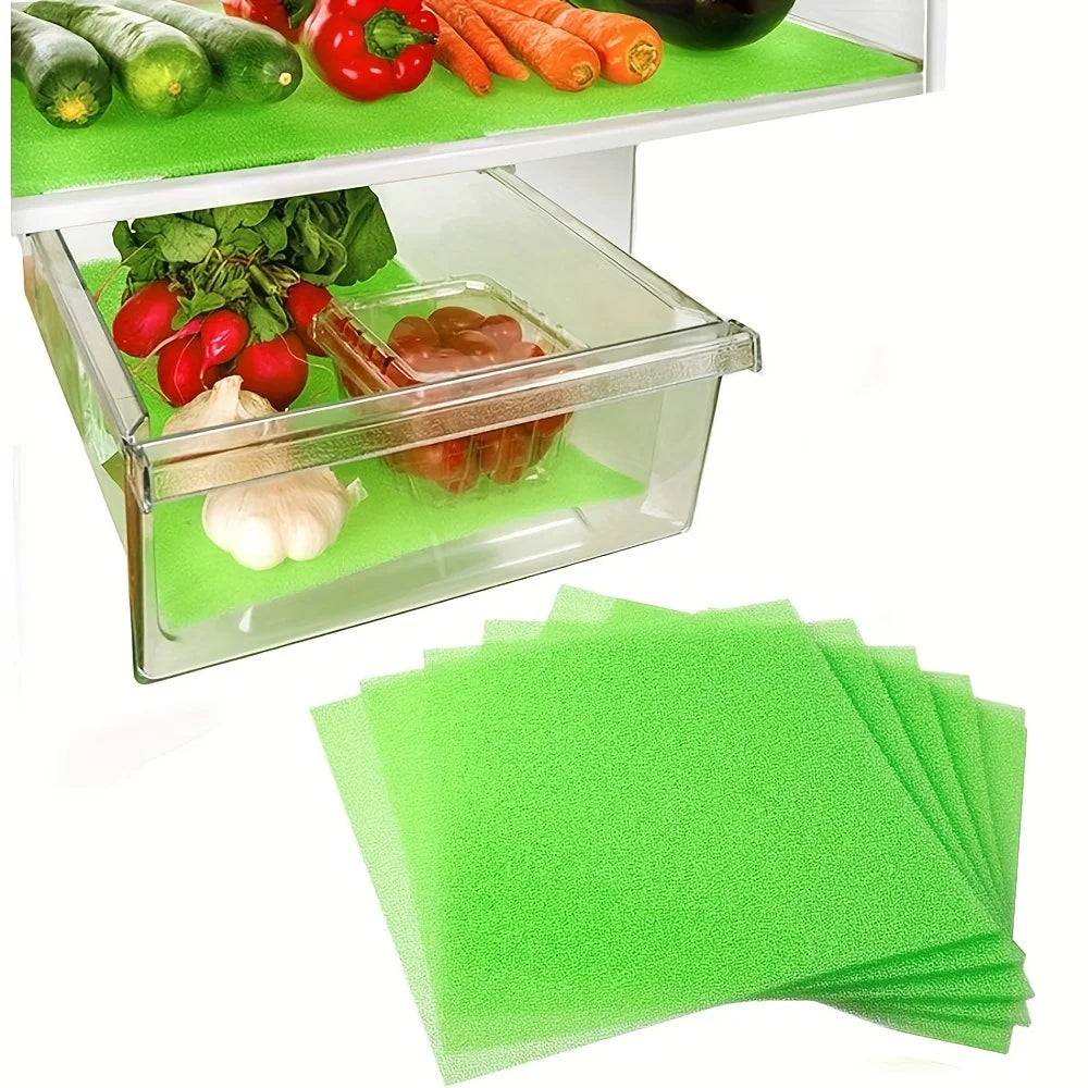 Reusable Breathable Refrigerator Drawer Liners – Produce Fresh Fridge Drawer Liners Axl green 5pcs
