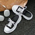 Women's Chunky Platform Canvas Wedge Slip-On Slippers Platform Wedge Slippers Axl black 38