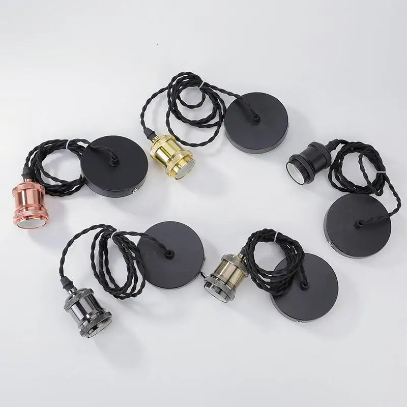 E27 Ceiling Lamp Holder Socket with 100cm Hanging Wire Pendant Lamp Holder Axl