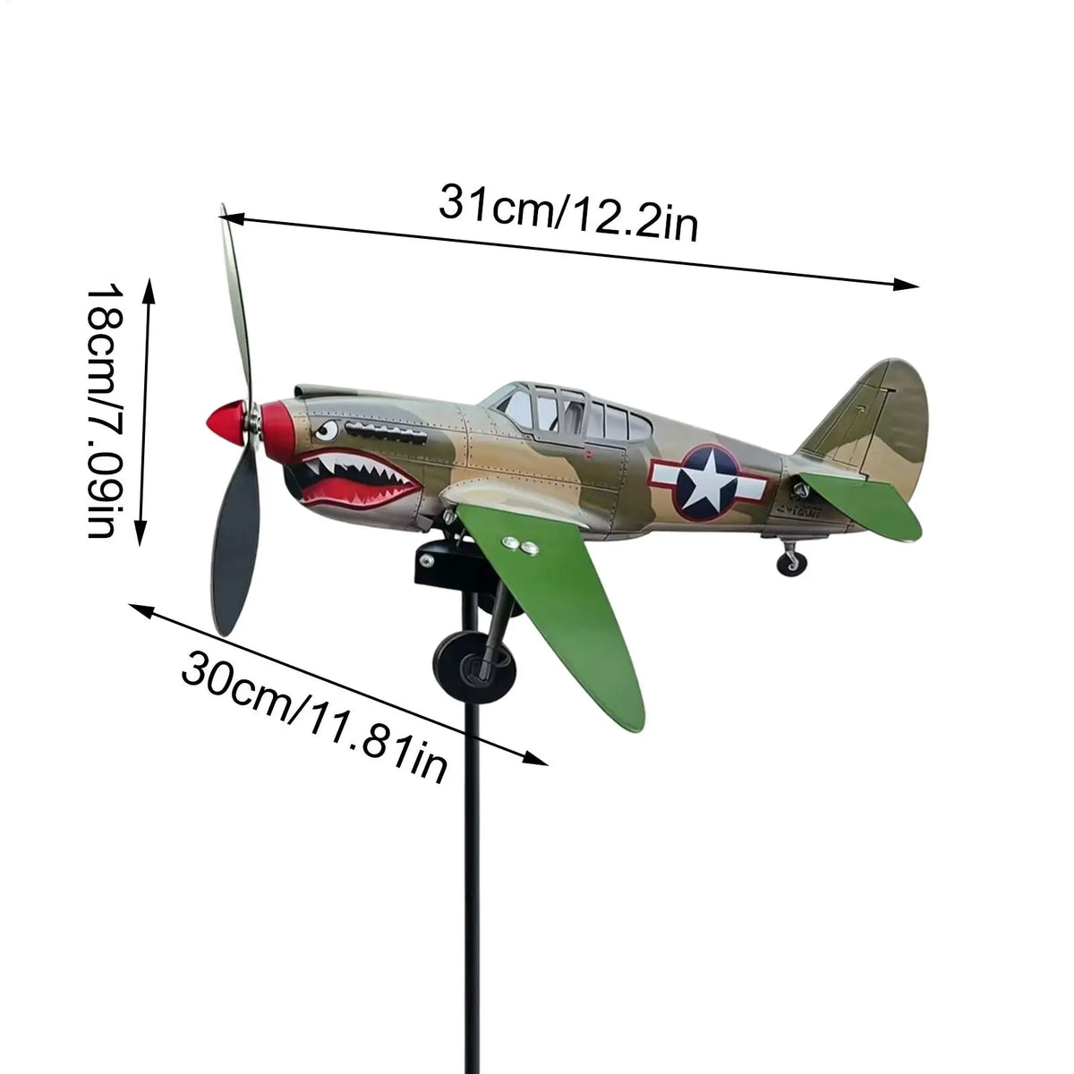 Metal Airplane Wind Spinner – Outdoor Garden Yard Decor Garden Wind Spinner Axl