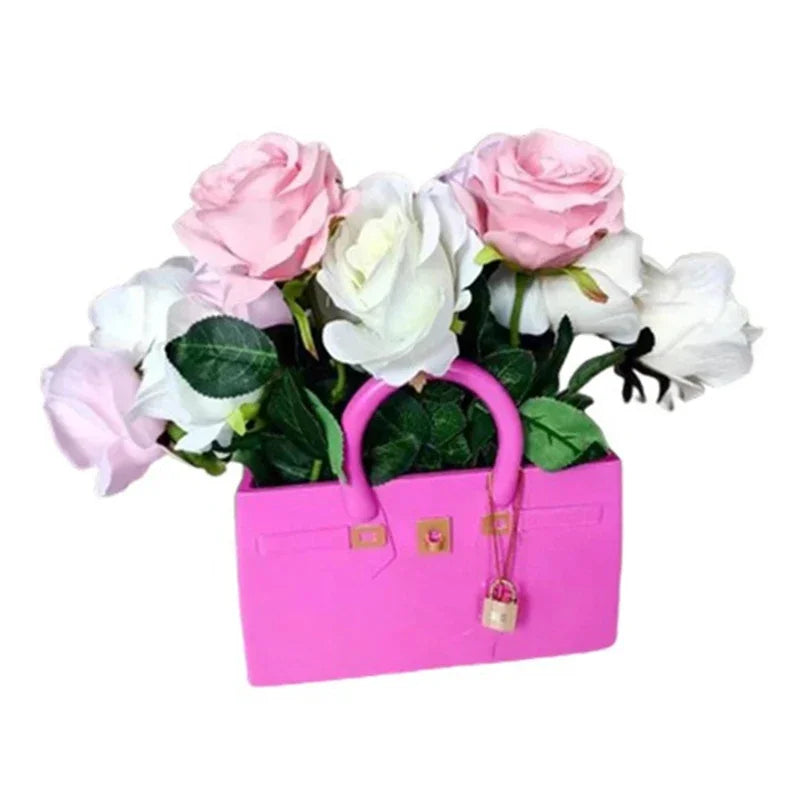 Resin Handbag Flower Vase | Modern Sculptural Table Decor Decorative Resin Vase Axl