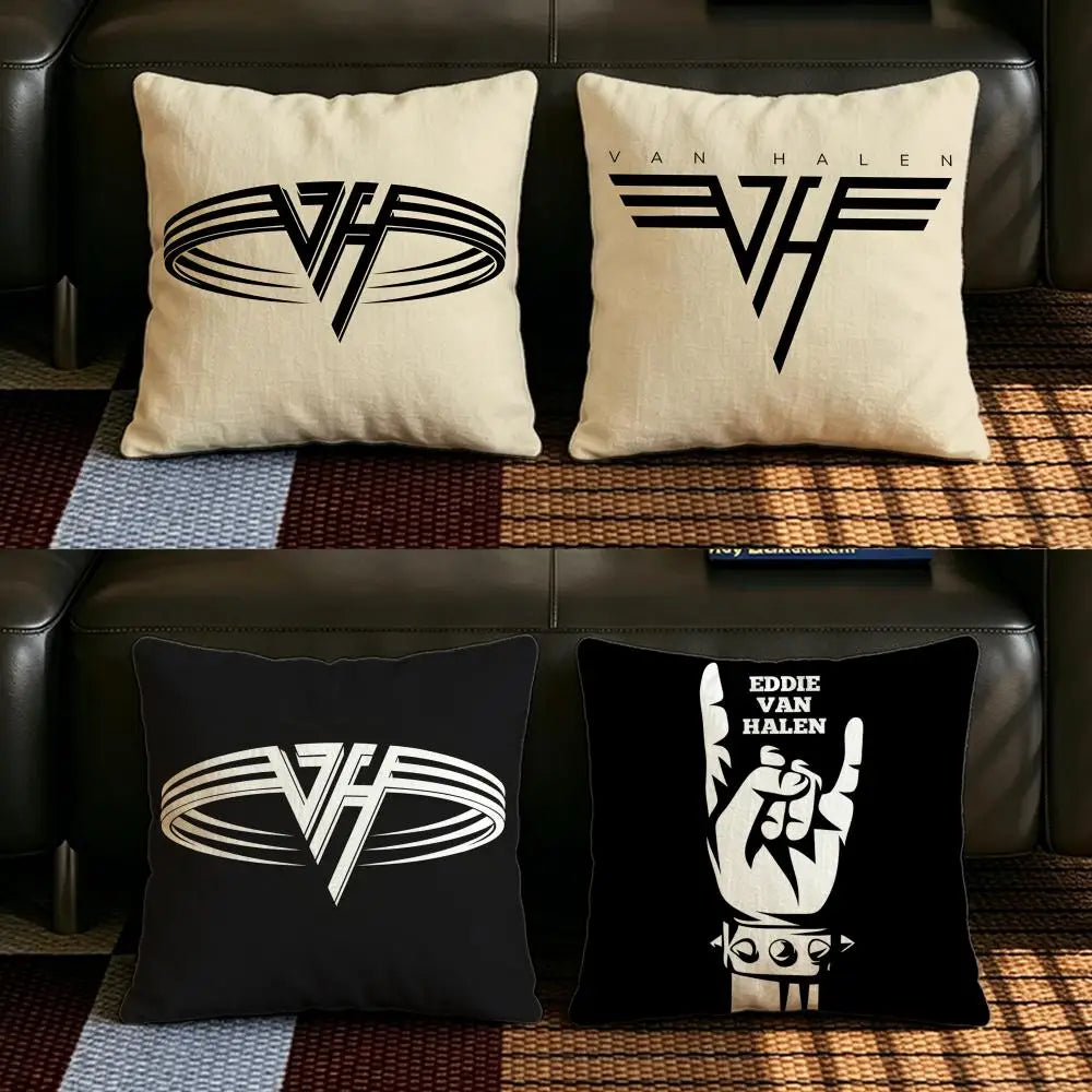Van Halen Linen Cushion Cover | Music Fan Pillow Case Decor Linen Cushion Cover Axl