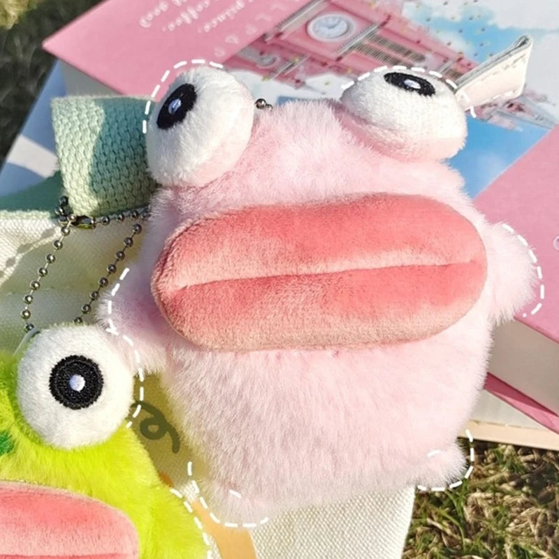 Cute Frog Plush Keychain – Cartoon Doll Bag Charm & Key Ring Plush Keychain Axl Pink