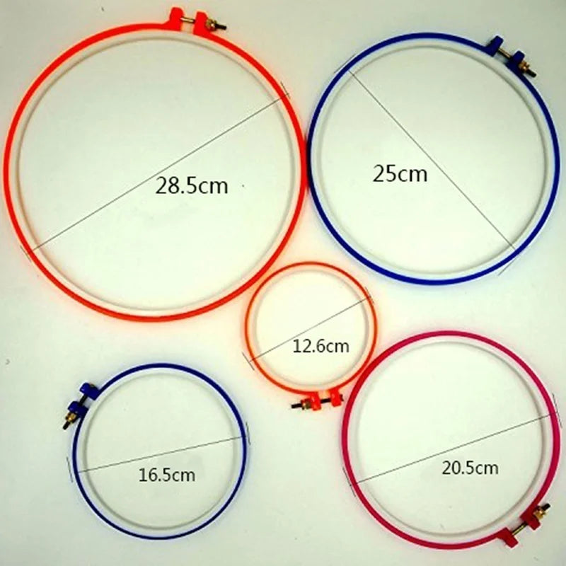 5-Piece Plastic Embroidery Hoop Set | Cross Stitch Ring Frames Embroidery Hoop Set Axl