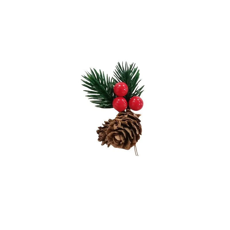 10 Artificial Pine Picks Red Berries & Pinecones – Xmas Wreaths Artificial Holiday Picks Axl