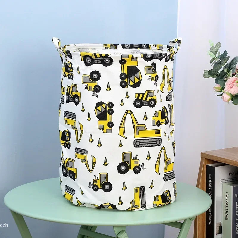 Large Foldable Kids Toy Storage Basket – Cartoon Print Organizer Foldable Storage Basket Axl