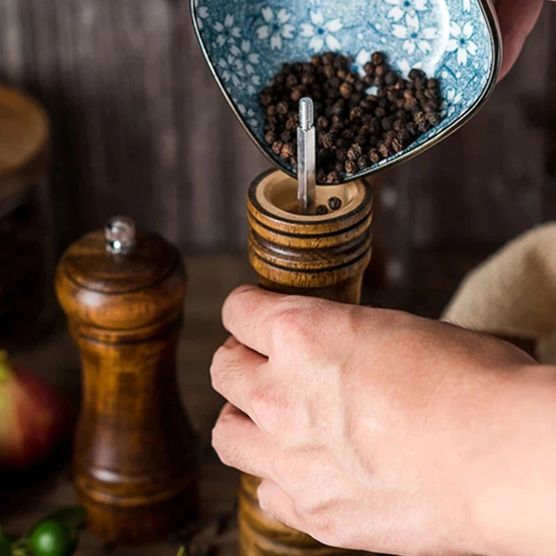 Oak Wood Pepper & Spice Mill Grinder – Ceramic Core Set Spice Mill Grinder Axl