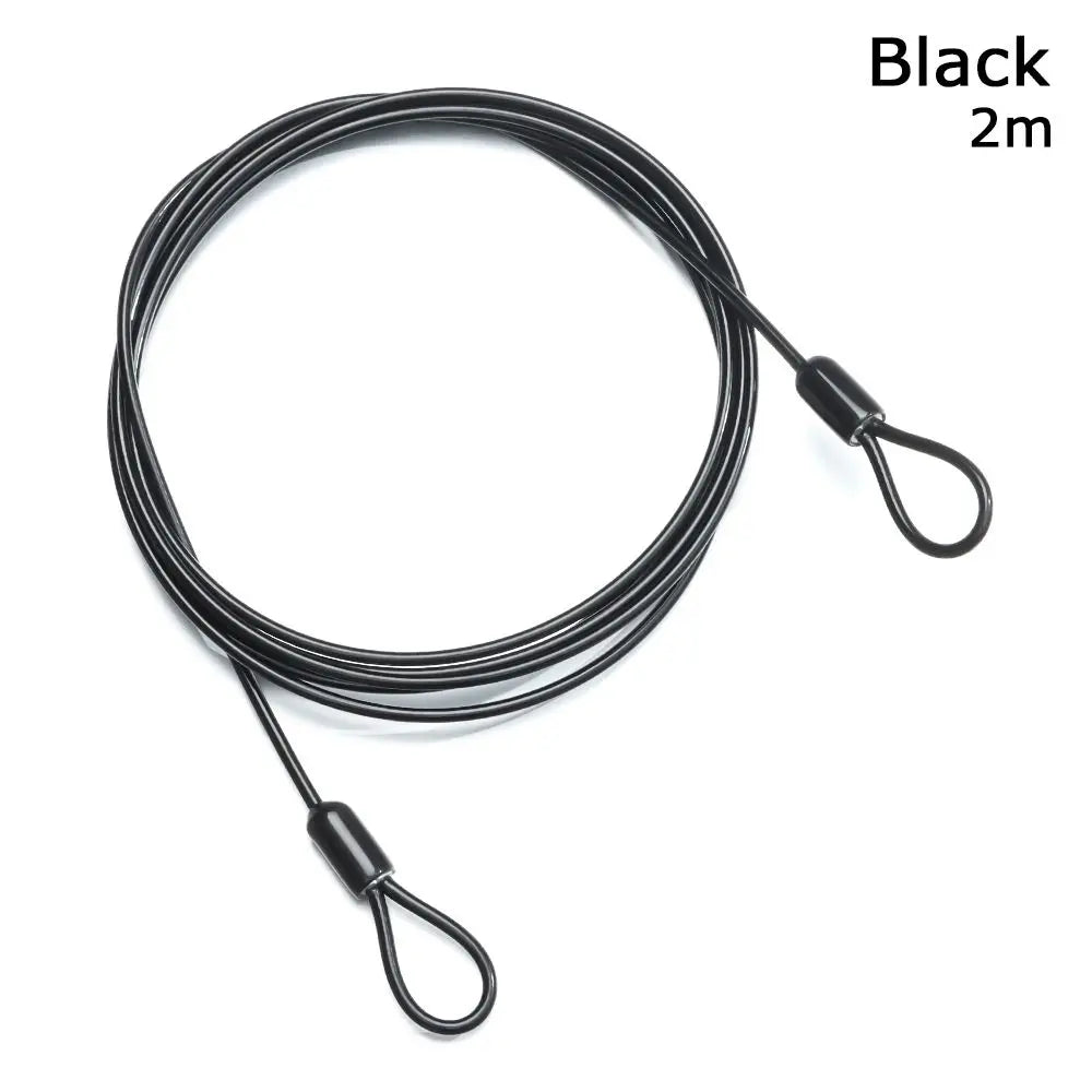 Steel Cable Bike Lock 0.5/1/2m – MTB & Road Bicycle Wire Bicycle Cable Lock Axl Black-2 meters