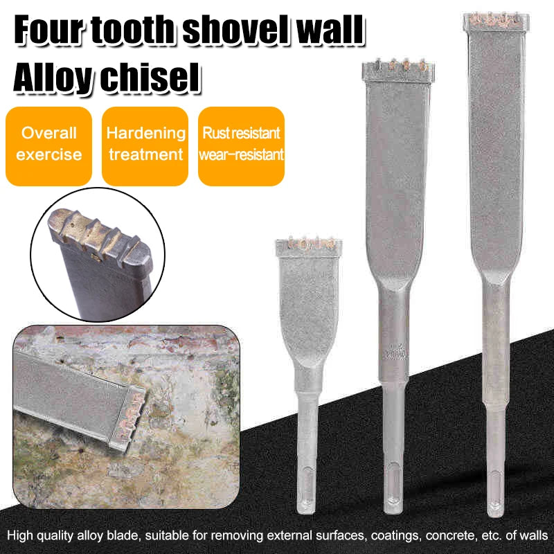 SDS Plus 4-Tooth Tungsten Carbide Chisel Bit – Granite & Masonry Carbide Chisel Bit Axl