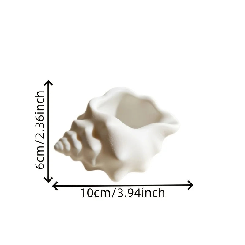 Creamy White Seashell Storage Box | Desktop Organizer Desktop Storage Box Axl