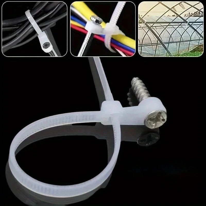 Heavy-Duty Screw Hole Zip Ties – Self-Locking Organizer Straps Cable Zip Ties Axl
