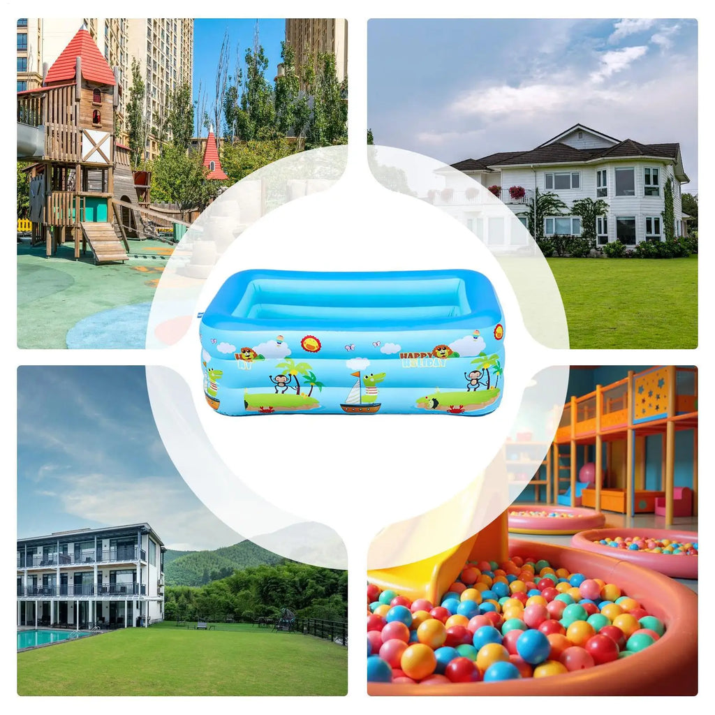 Inflatable Kids Pool – Large UV-Resistant Foldable Square Pool Inflatable Swimming Pool Axl