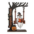 Ghost on a Swing Wooden Halloween Tabletop Ornament Halloween Ornament Axl A