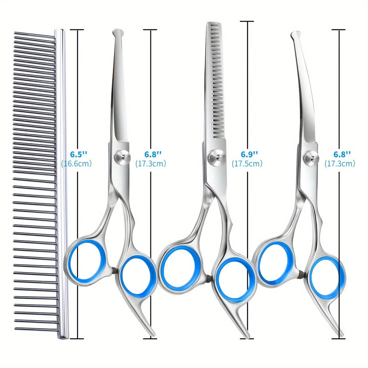 4-Piece Dog Grooming Scissors Set – Curved, Thinning & Safety Tips Dog Grooming Scissors Axl