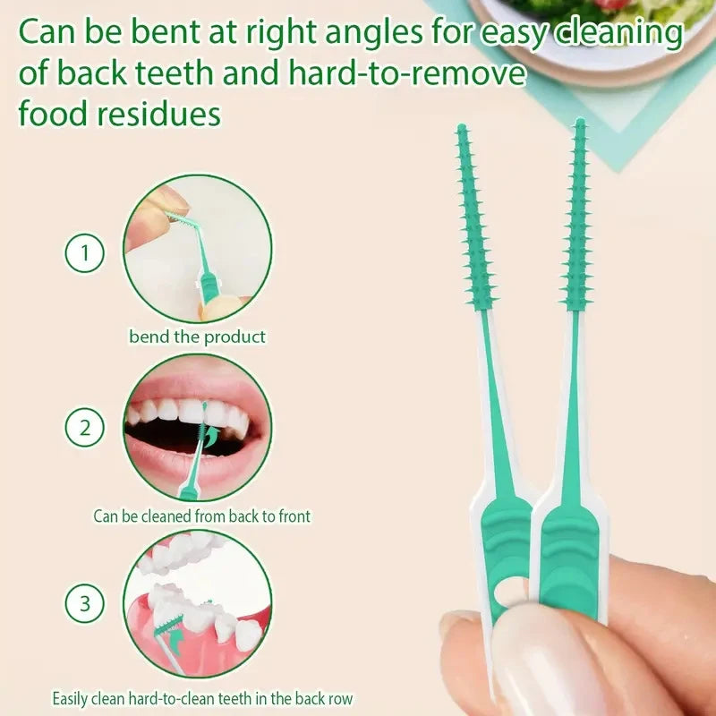 100-Pc Silicone Interdental Brushes – Between-Teeth Cleaner Interdental Brushes Axl