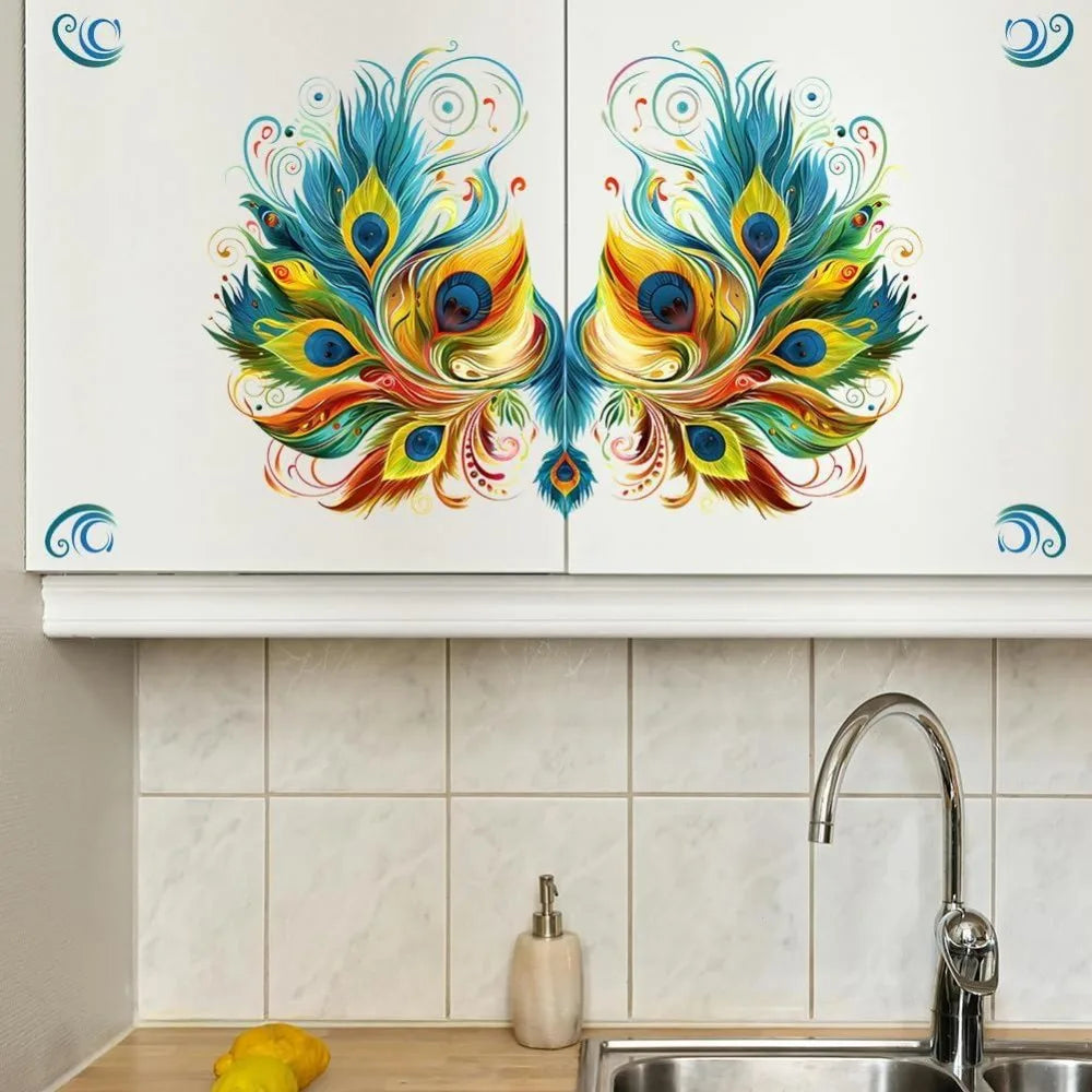 Vintage Peacock Feathers Rub-On Transfer Decals 6×12 – 3 Pcs Rub-On Transfer Decals Axl