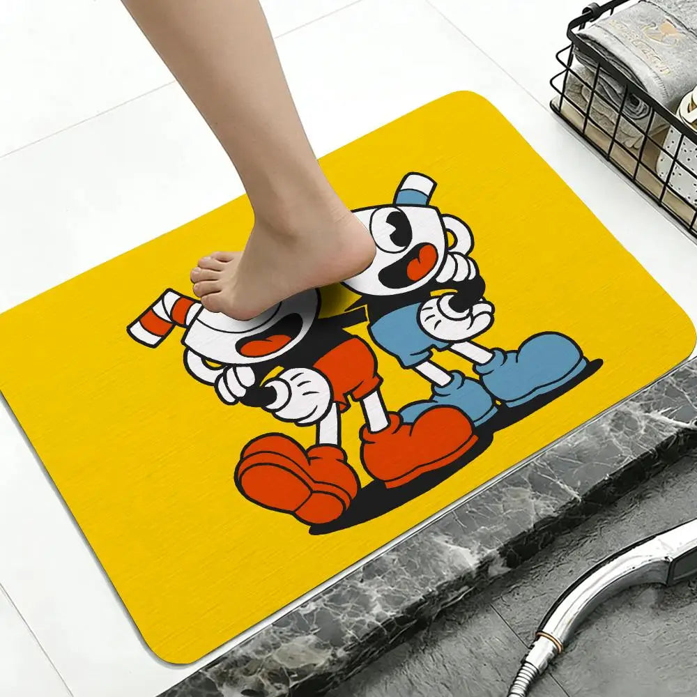 Cuphead & Mugman Diatomite Bath Mat – Non-Slip, Quick Dry Diatomite Bath Mat Axl