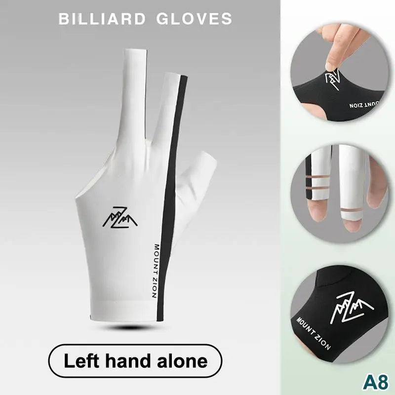 Fingerless Billiard Pool Glove – Breathable Ice Silk 3-Finger Billiard Cue Glove Axl A8