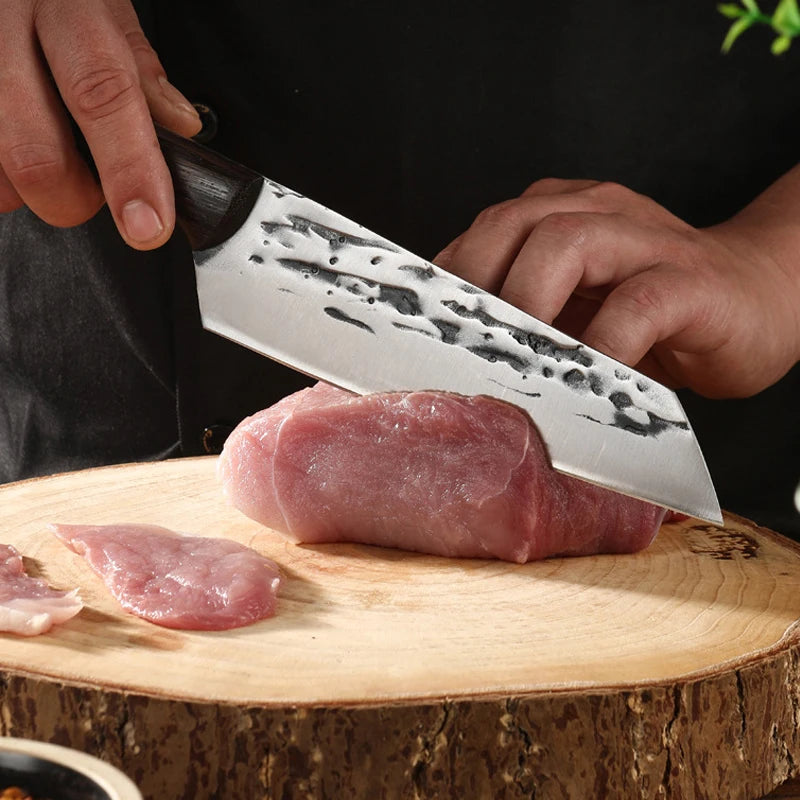 Japanese Forged Stainless Steel Chef Knife – Wood Handle Chef Knife Axl