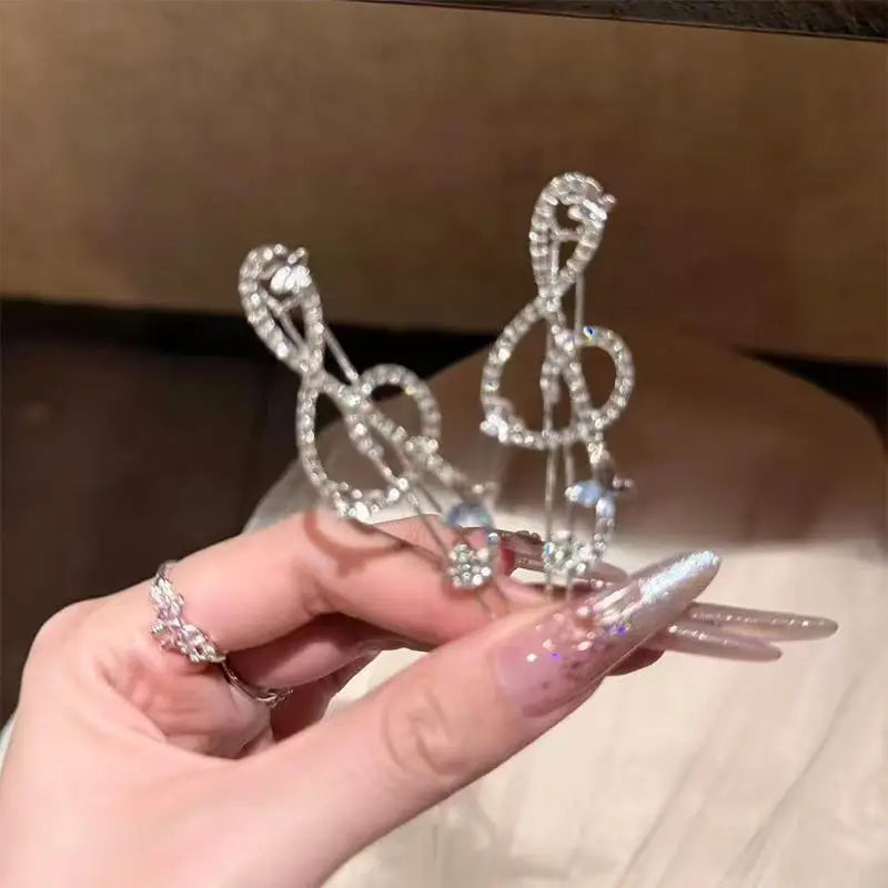 Rhinestone Butterfly Musical Note Hair Clip – Women's Bang Pin Hair Clip Axl