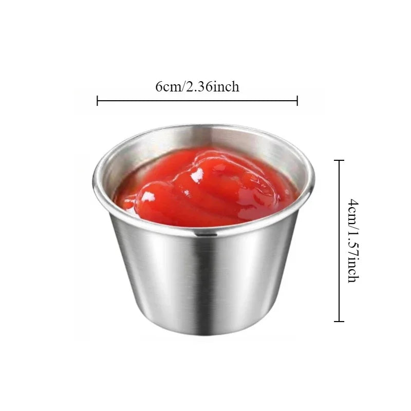 Stainless Steel Dipping Sauce Cups – BBQ & Condiment Dishes Condiment Dipping Cups Axl 1PC