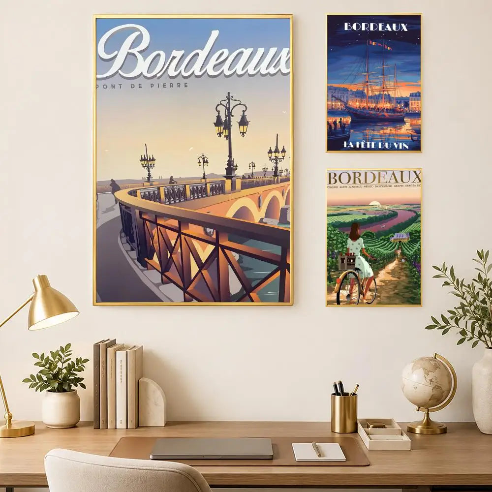 Bordeaux Wine Wall Poster – Self-Stick Waterproof HD Art Decor Wall Art Poster Axl