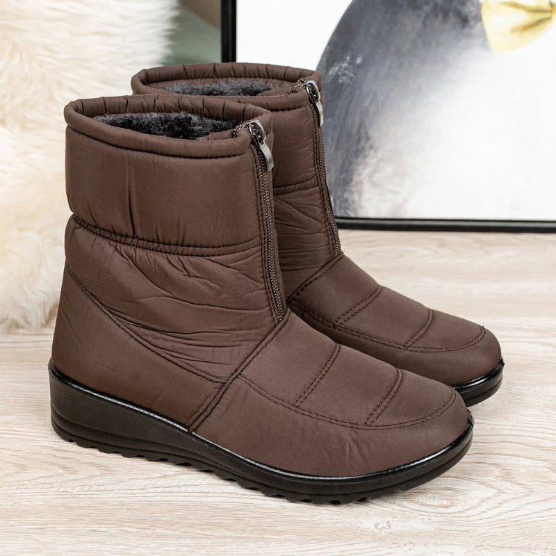 Women's Winter Snow Boots – Plush Lined Non-Slip Ankle Boots Women's Snow Boots Axl Brown 35