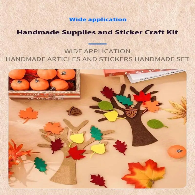 96 Pcs DIY Felt Tree Kit – Autumn Thanksgiving Wall Décor DIY Craft Kit Axl