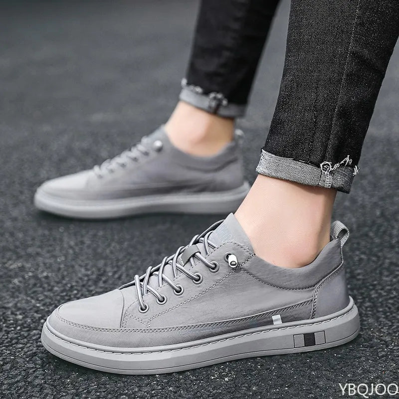 YBQJOO Men's Breathable Canvas Sneakers – Lace-Up Low Cut Men's Canvas Sneakers Axl