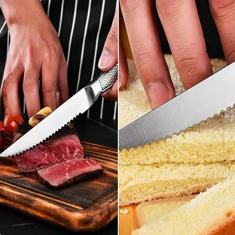 COOKCRAZE Stainless Steel Steak Knife Set – 1 to 8 Piece Steak Knife Set Axl