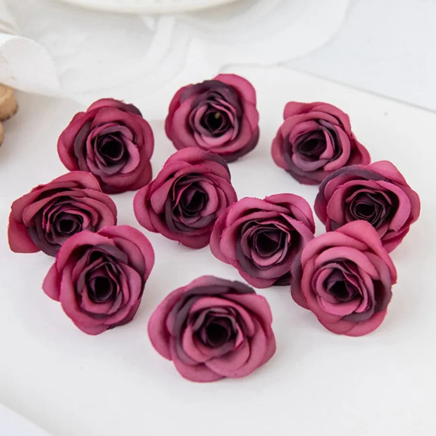 Silk Artificial Rose Heads 5/10Pcs – Wedding & Home Décor Artificial Silk Flowers Axl Color 8 5pcs