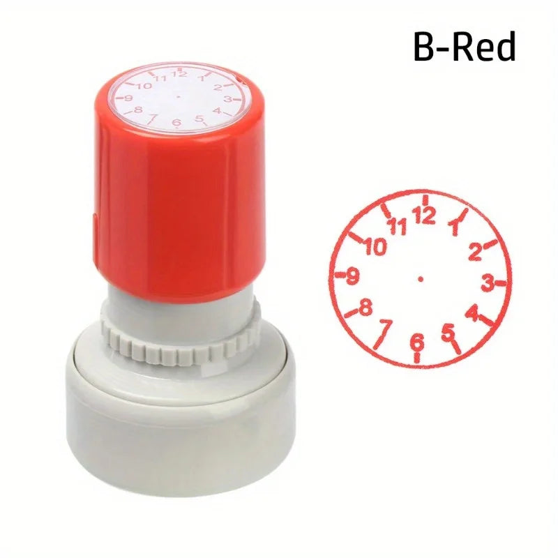 Clock Stamp Teaching Tool for Kids – Learn to Tell Time Seal Teaching Stamp Seal Axl B-Red
