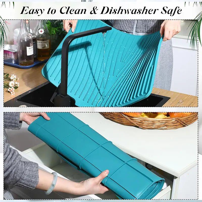 Silicone Dish Drying Mat – Anti-Slip & Heat-Resistant Drain Pad Silicone Drain Mat Axl