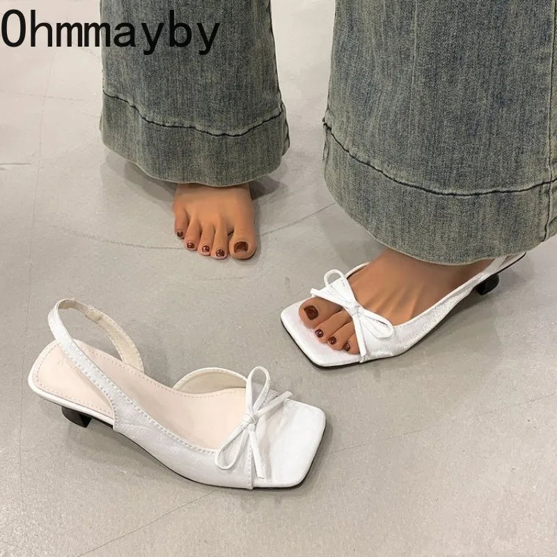 Women's Butterfly-Knot Slingback High Heel Sandals | Party Shoes High Heel Sandals Axl