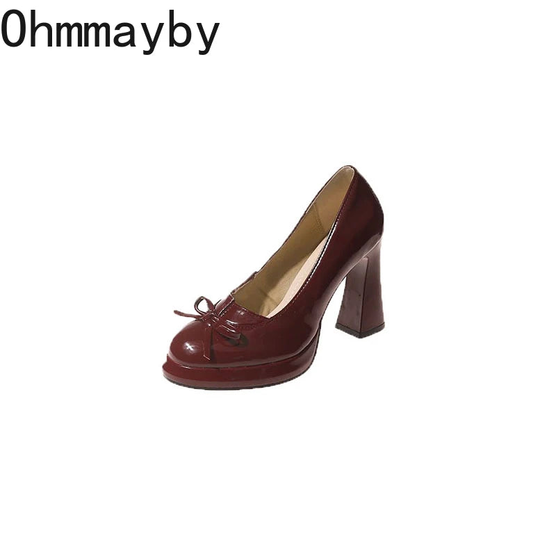 Women's Platform Mary Jane Pumps – Butterfly-Knot Slip-On Platform Mary Jane Pumps Axl