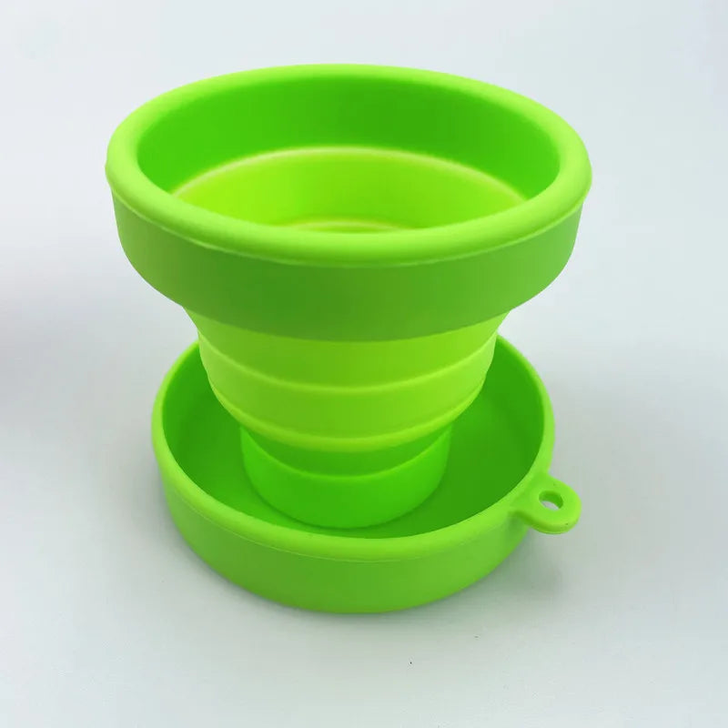 Foldable Silicone Travel Cup – Collapsible Portable Drinking Cup Collapsible Travel Cup Axl green