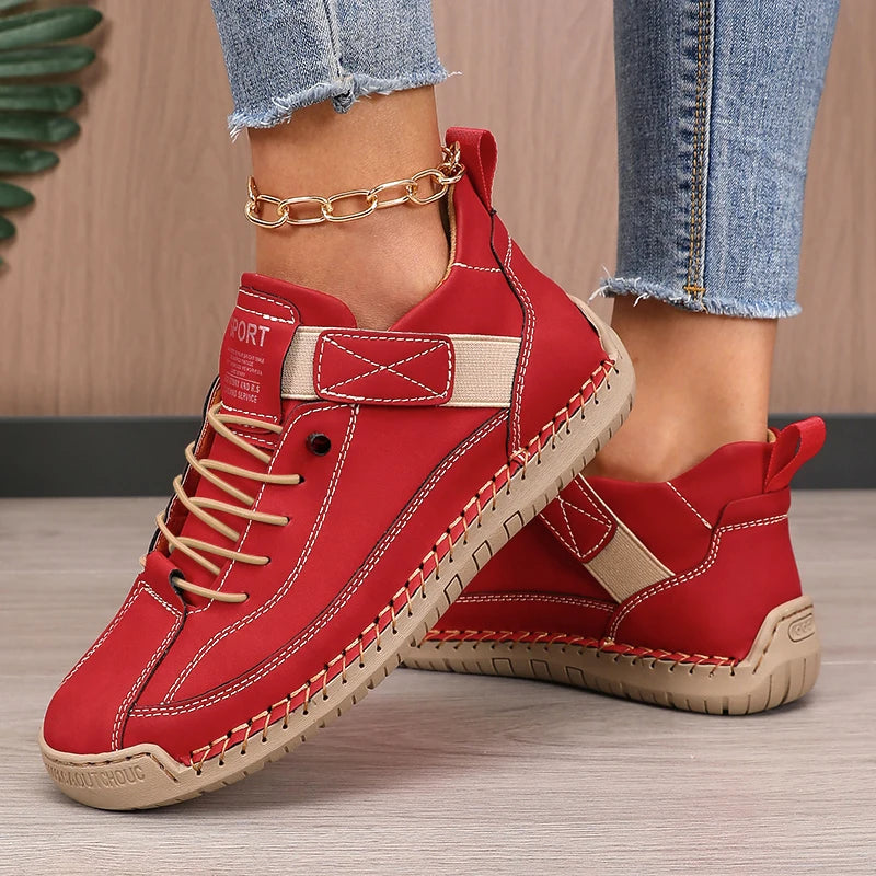 ZULIWAGN Women's Retro Ankle Boots – British Lace-Up Loafers Women's Ankle Boots Axl