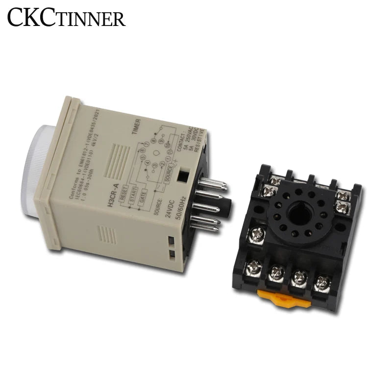 H3CR-A Cycle Time Relay AC100-240V 11-Pin + PF113A Socket Timer Relay Axl