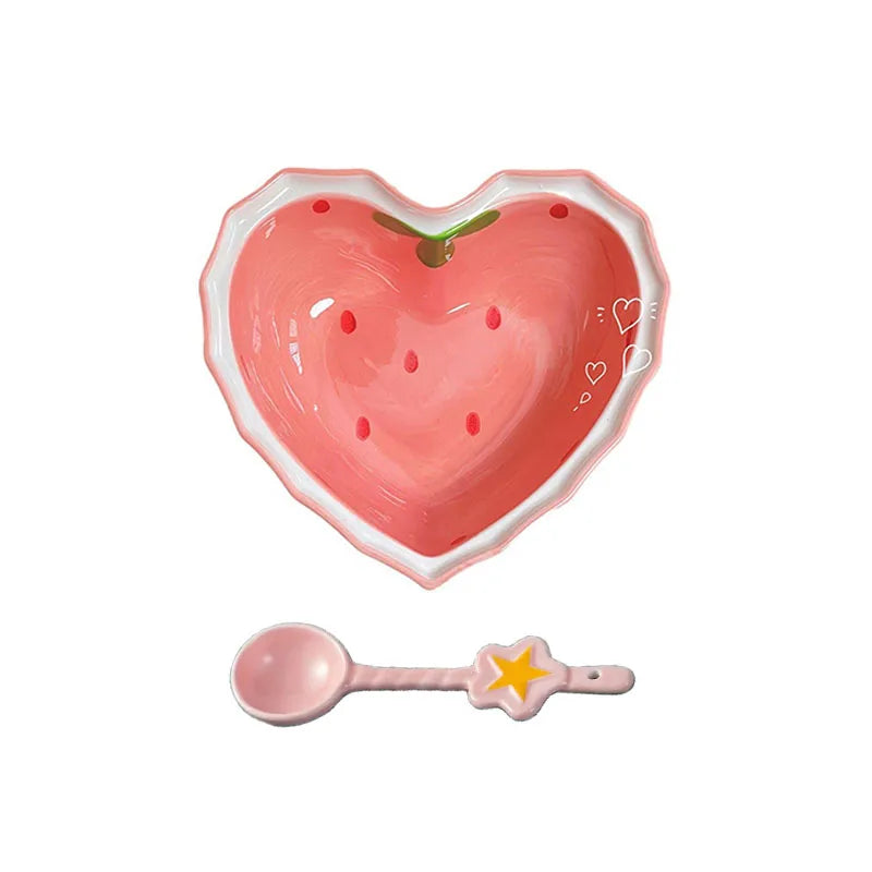 Ceramic Strawberry Spoons Set 2/4/6Pcs | KEMORELA Tableware Ceramic Spoon Set Axl Star Spoon
