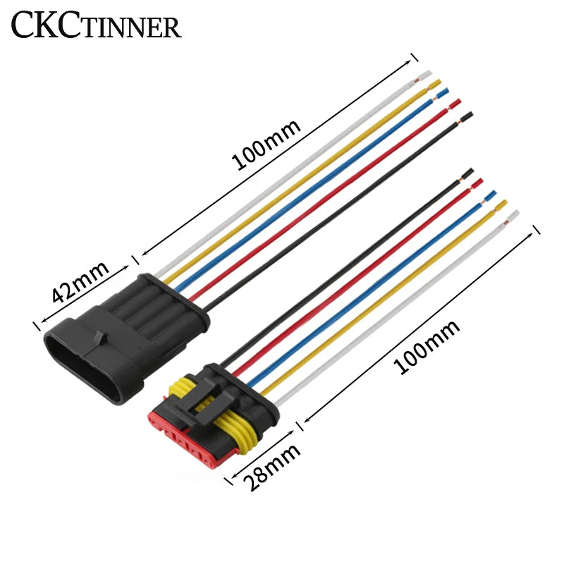 Waterproof Automotive Connector 1–6 Pin Male Female Wire Plug Automotive Wire Connector Axl 5P with line
