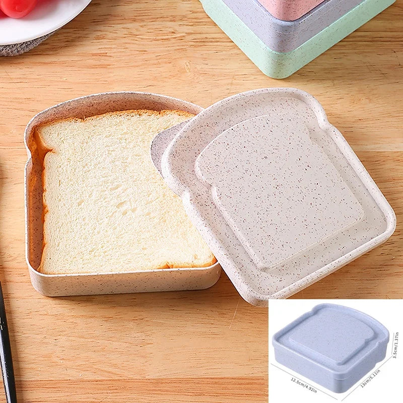 Sandwich Bento Box with Strap – Portable Lunch Container Sandwich Lunch Box Axl Beige
