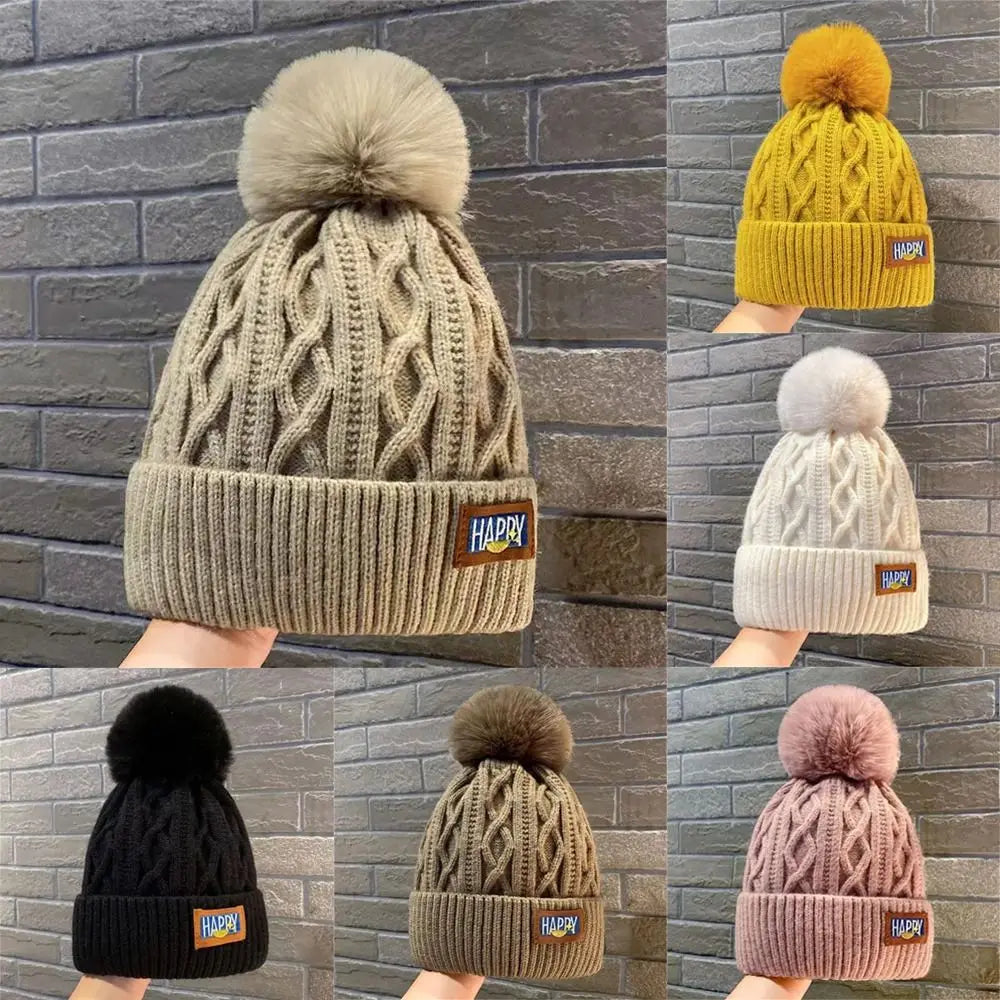 Women's Pompom Knit Beanie – Thickened Winter Warm Hat Winter Knit Beanie Axl