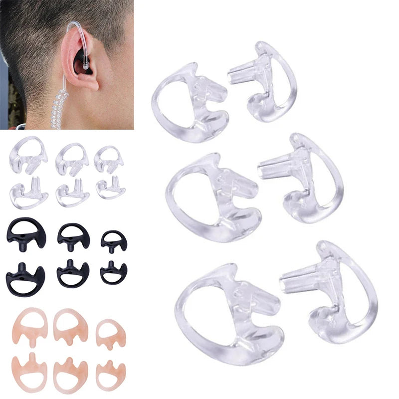 Soft Silicone Earmold Kit – 2-Way Radio Acoustic Coil Tube Earpiece Accessory Kit Axl
