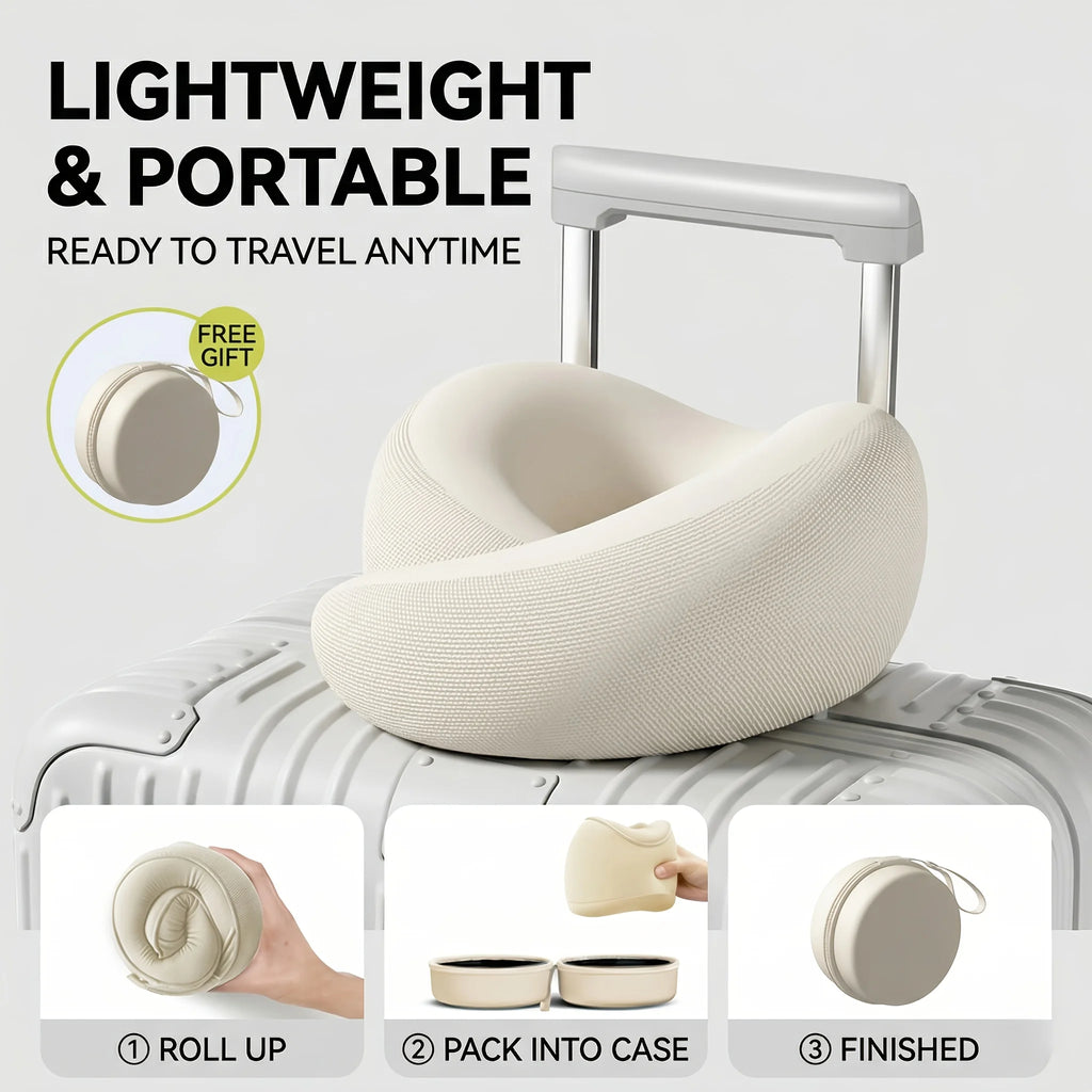 U-Shaped Memory Foam Travel Neck Pillow with Storage Box Travel Neck Pillow Axl