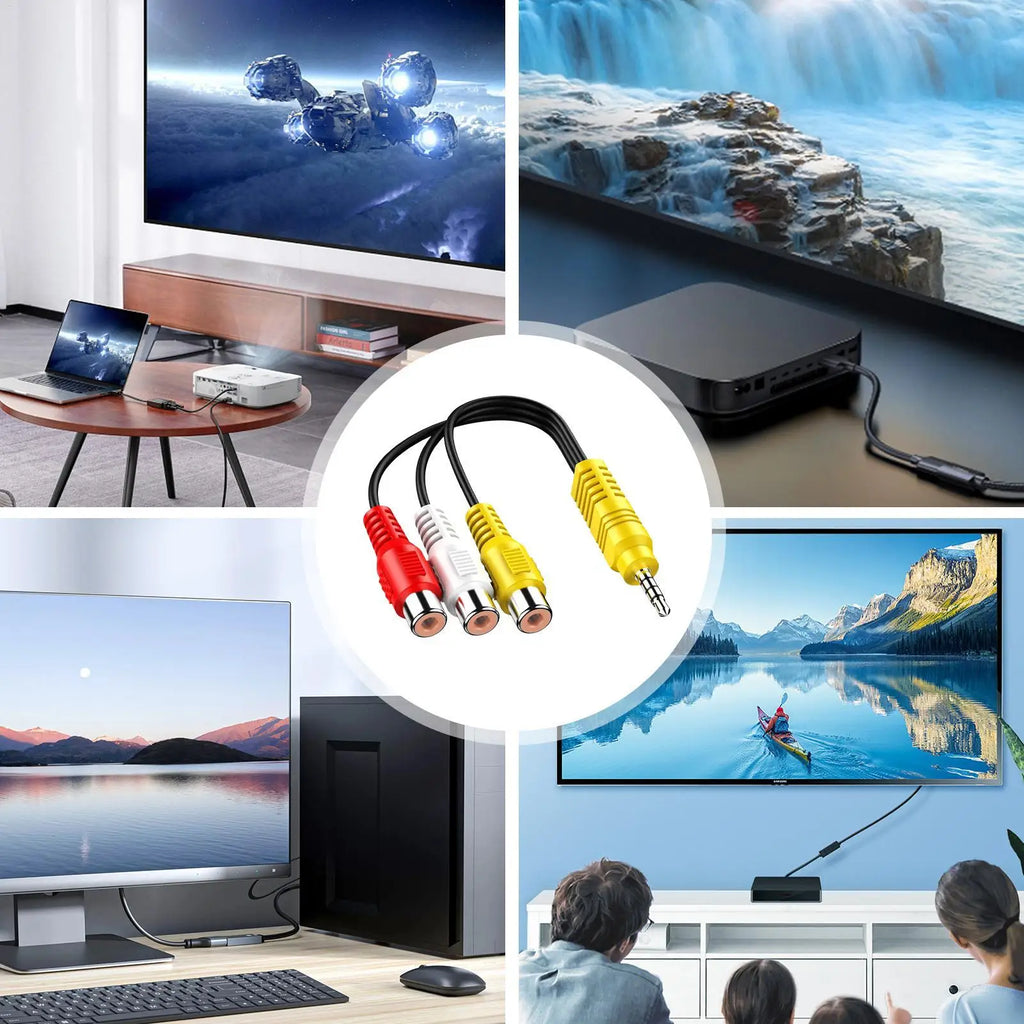AV Cable Adapter – Audio Video Cord for TV, Set-Top Box & Player AV Cable Adapter Axl