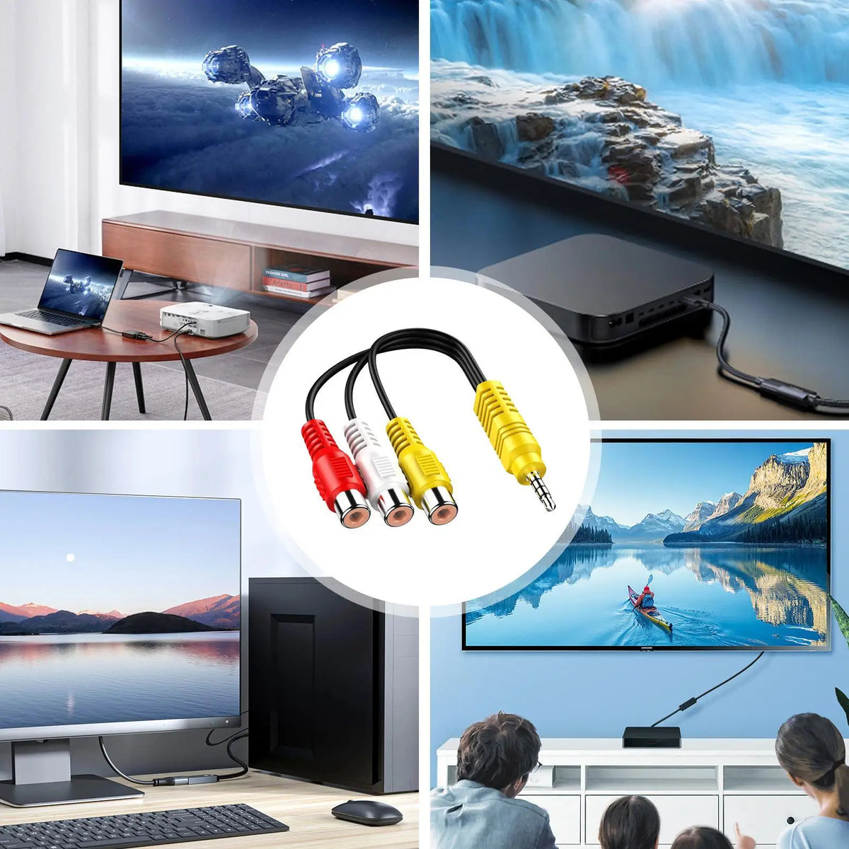 AV Cable Adapter – Audio Video Cord for TV, Set-Top Box & Player AV Cable Adapter Axl